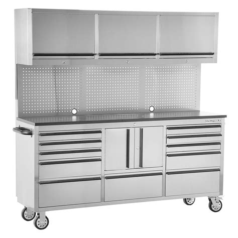 72 inch 11-drawer stainless steel tool box with cabinets|72 inch work bench with drawers.